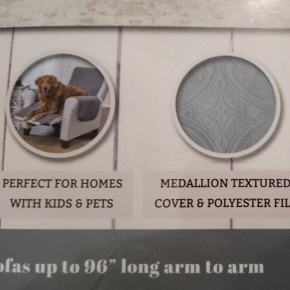 Sofa Protecter Dual Sided Scalloped Edged New In Bag - Picture 5 of 12